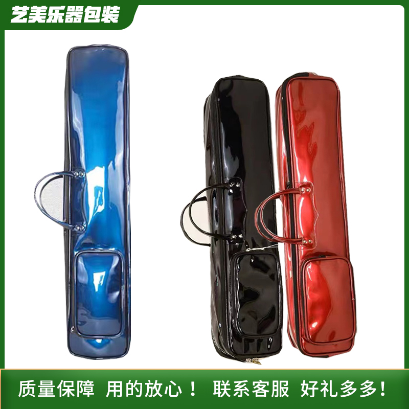 艺美新款高档亮面漆皮二胡包双支装防水防摔耐磨乐器包时尚琴包