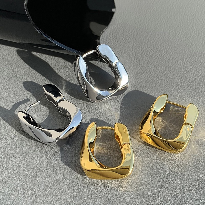 铜合金耳饰 耳环轻奢高级感独特金属耳钉气质大气夸张耳饰女