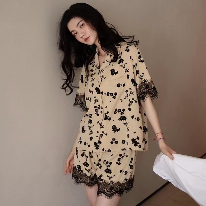 「睡衣孤品」春夏新款断码时尚家居服套装可外穿简约薄款宽松网红