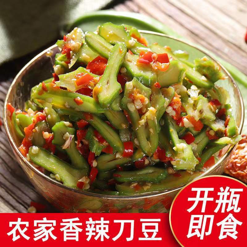 即食剁辣椒刀豆下饭菜湖南农家风味特产香辣咸菜手工酱腌菜瓶装