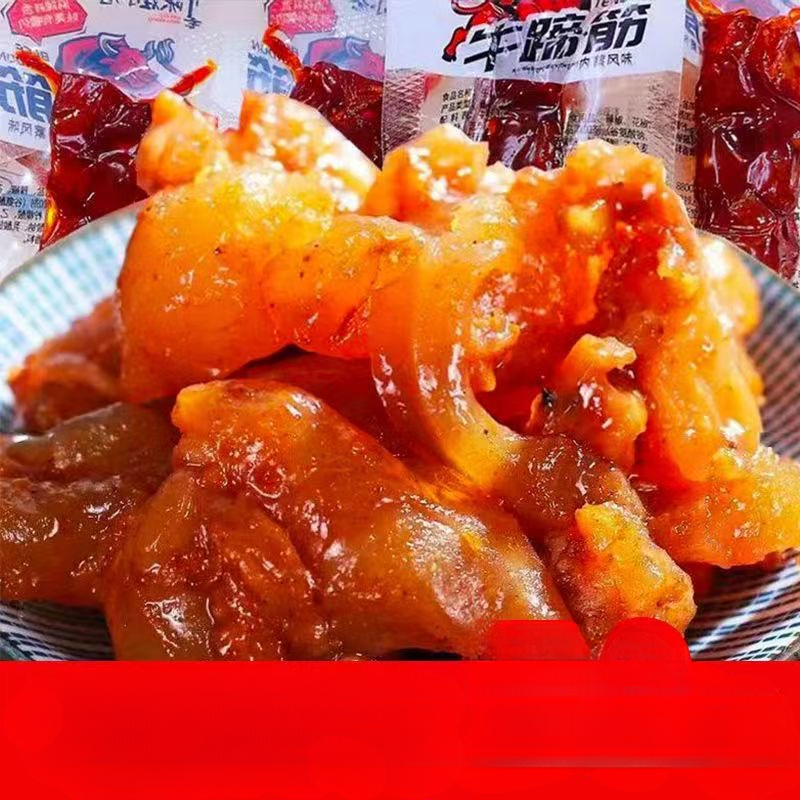 内蒙古特产牛蹄筋零食批发香辣水晶牛筋网红休闲零食解馋独立包装