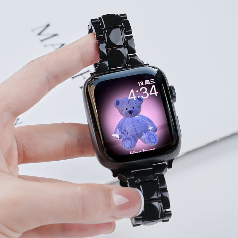 适用苹果手表s9/8镭射小蛮腰applewatchS10树脂s7智能iwatch表带