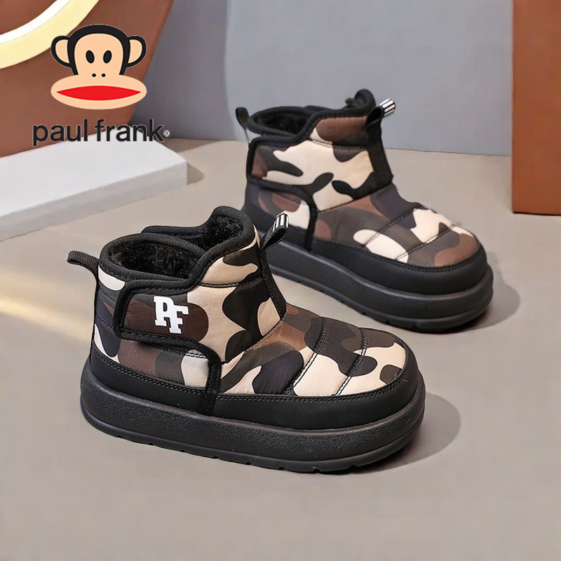 大嘴猴童鞋女童雪地靴2025冬季加绒校园棉鞋3-6-12岁儿童大棉鞋男