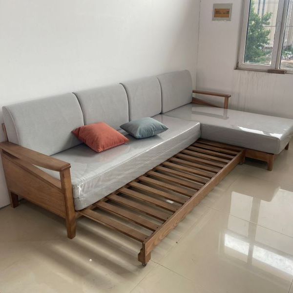 全实木厂家直发沙发两用中式简约乌金木新款批发木质原木风轻奢