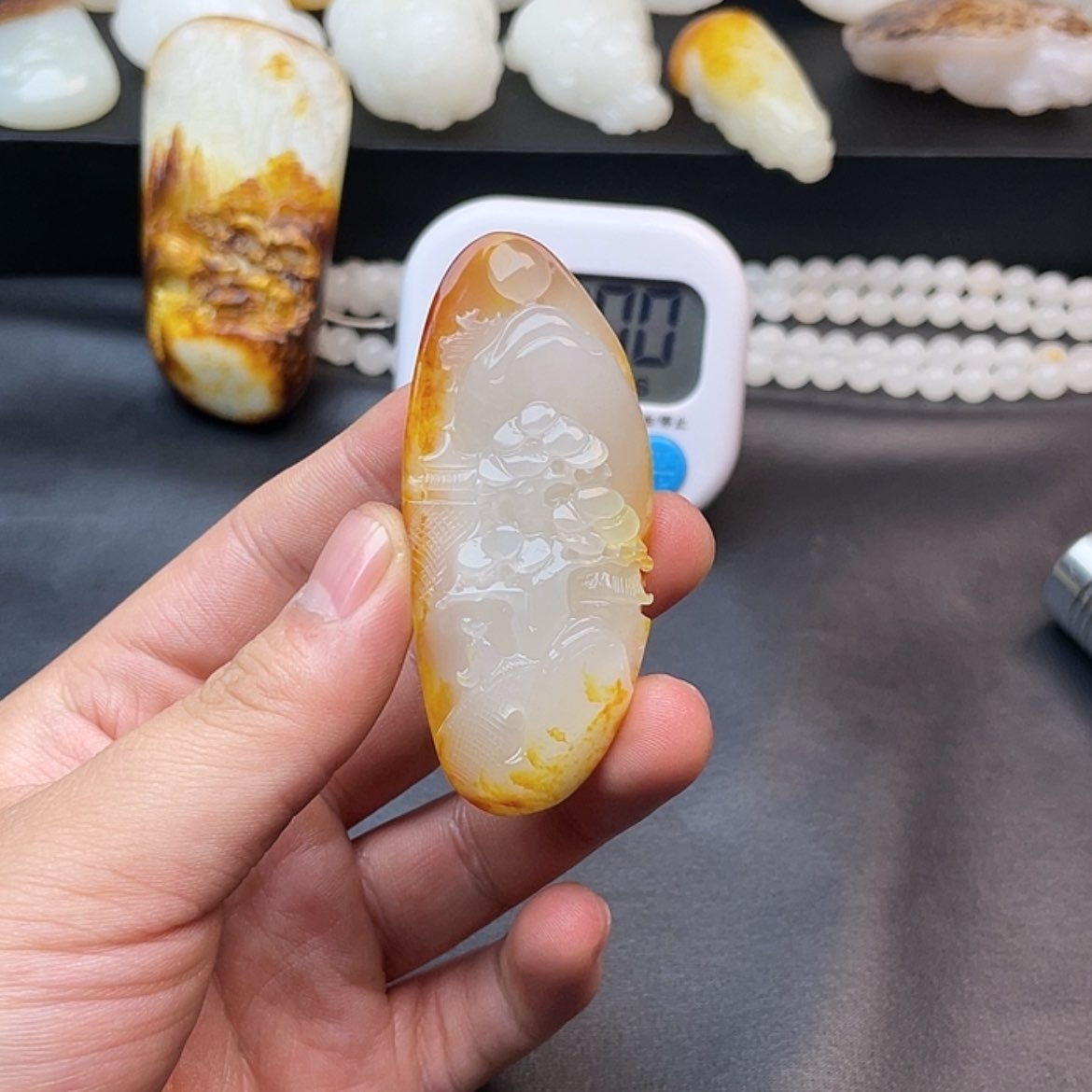 【闪购商品】和田玉挂件未镶嵌月**夫F