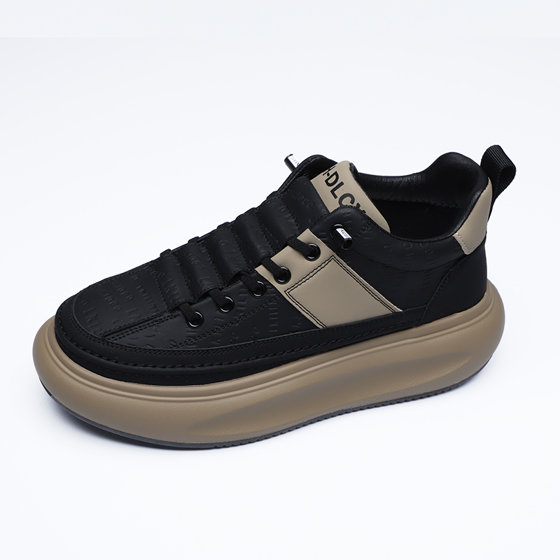 男鞋2025秋季低帮懒人一脚蹬休闲板鞋时尚厚底增高运动鞋12820