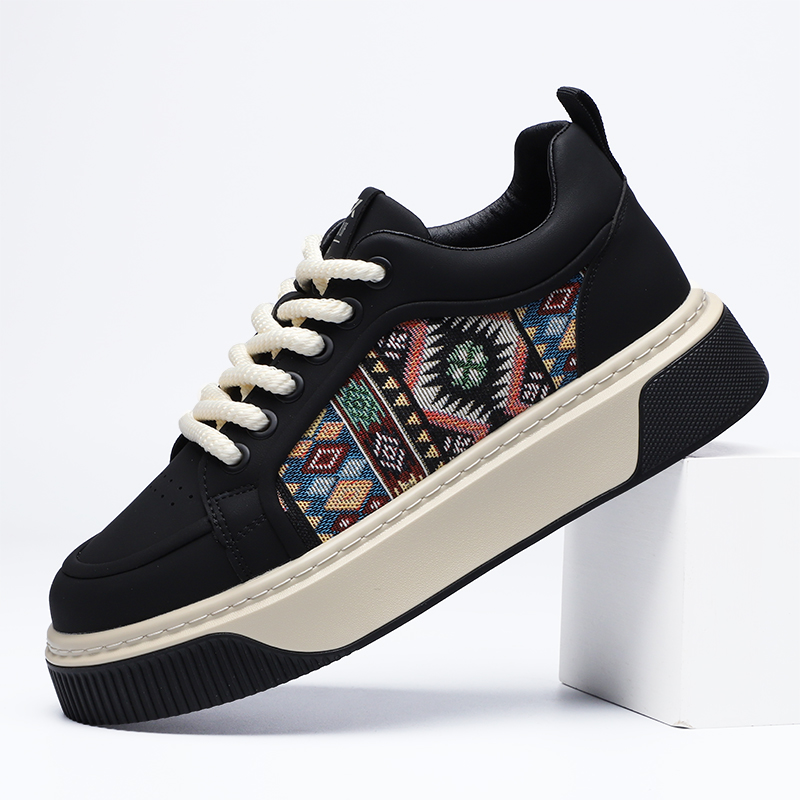 男鞋2026新款国潮低帮印花板鞋刺绣潮流百搭运动休闲鞋88-1
