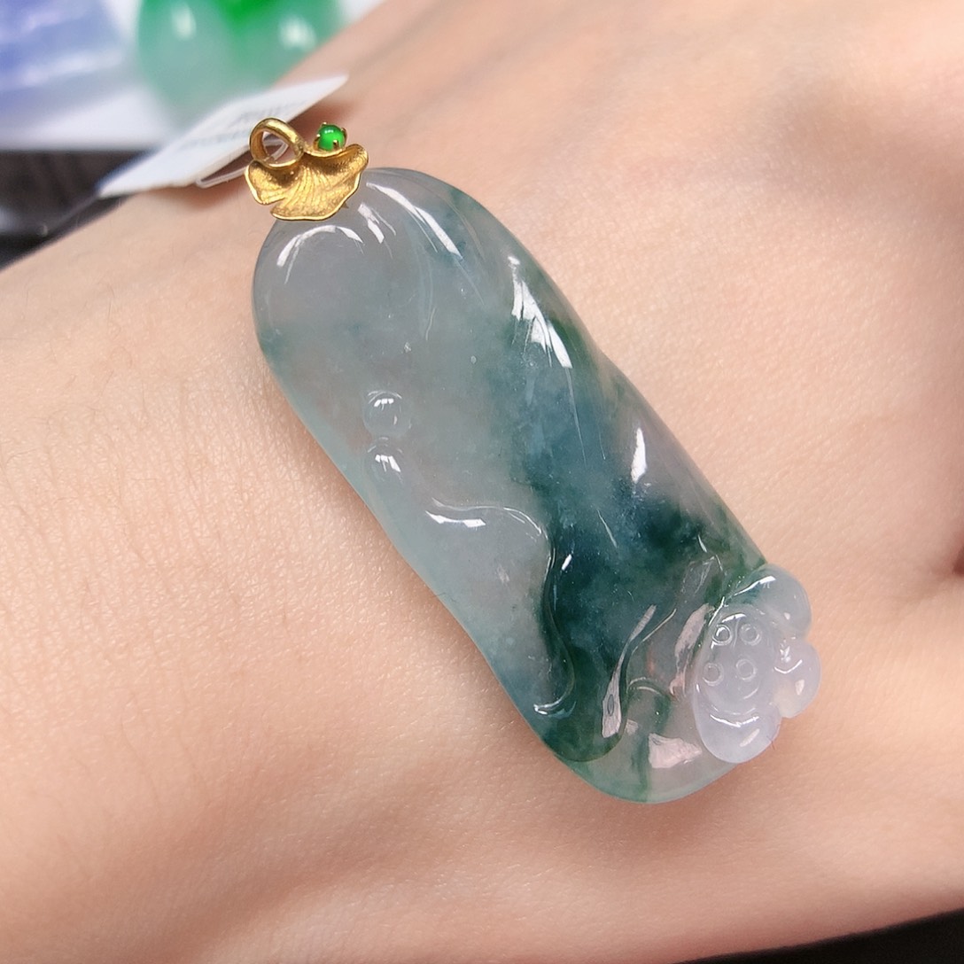 翡翠颈饰18K金镶嵌888888888888