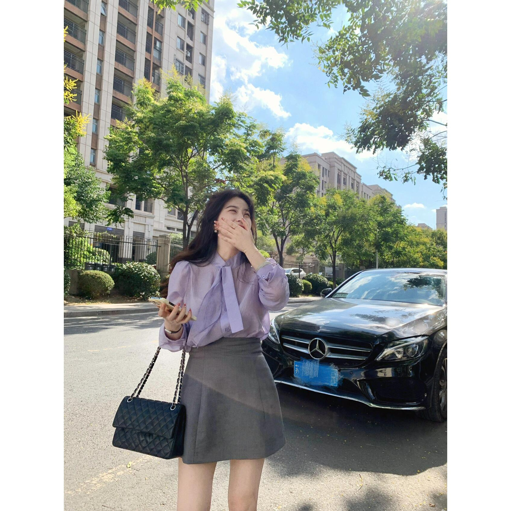 2024年新款穿搭女装高端气质名媛女神范长袖薄款衬衫女夏衬衣上衣