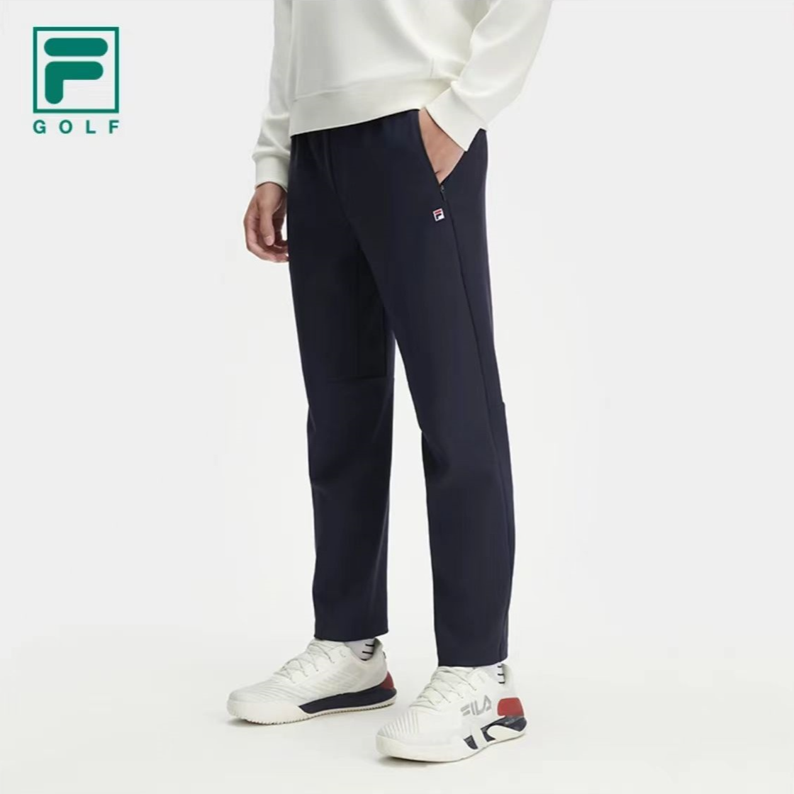 Fila/斐乐秋冬季新男士简约时尚百搭休闲梭织长裤A11M443606F