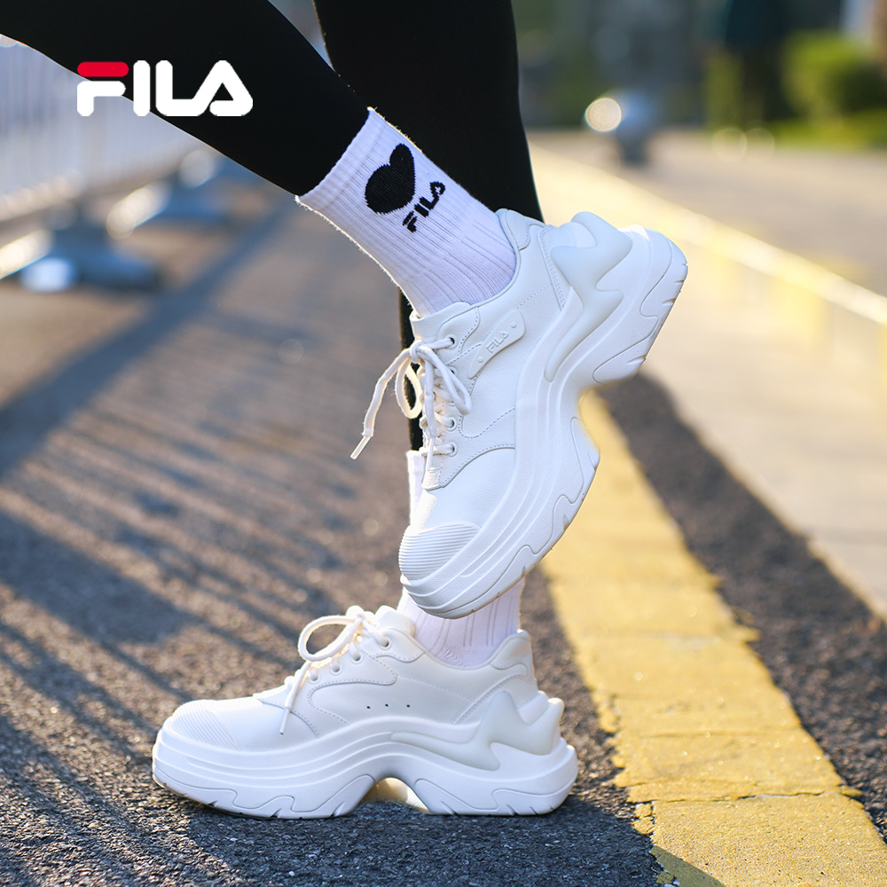 Fila/斐乐【鱼棘鞋】秋季跑步 韩版 潮流ins百搭厚底鞋 F12W411111F