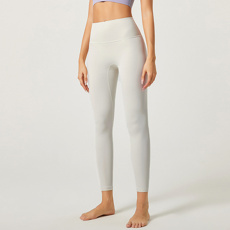 563奶油肌高腰裸感健身裤女亲肤紧身弹力口袋瑜伽裤提臀跑步