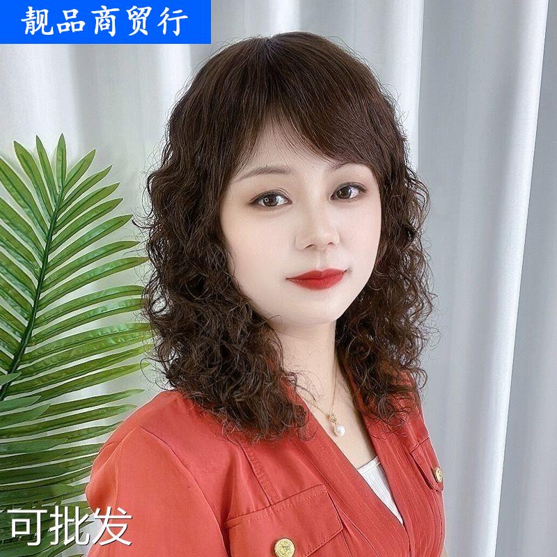 女中长卷发大波浪头套中老年妈妈仿真发发套羊毛卷逼真自然全头套