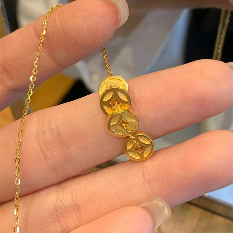 钛钢项链 钱币高级感项链女小众设计轻奢新款有钱花礼物锁骨链