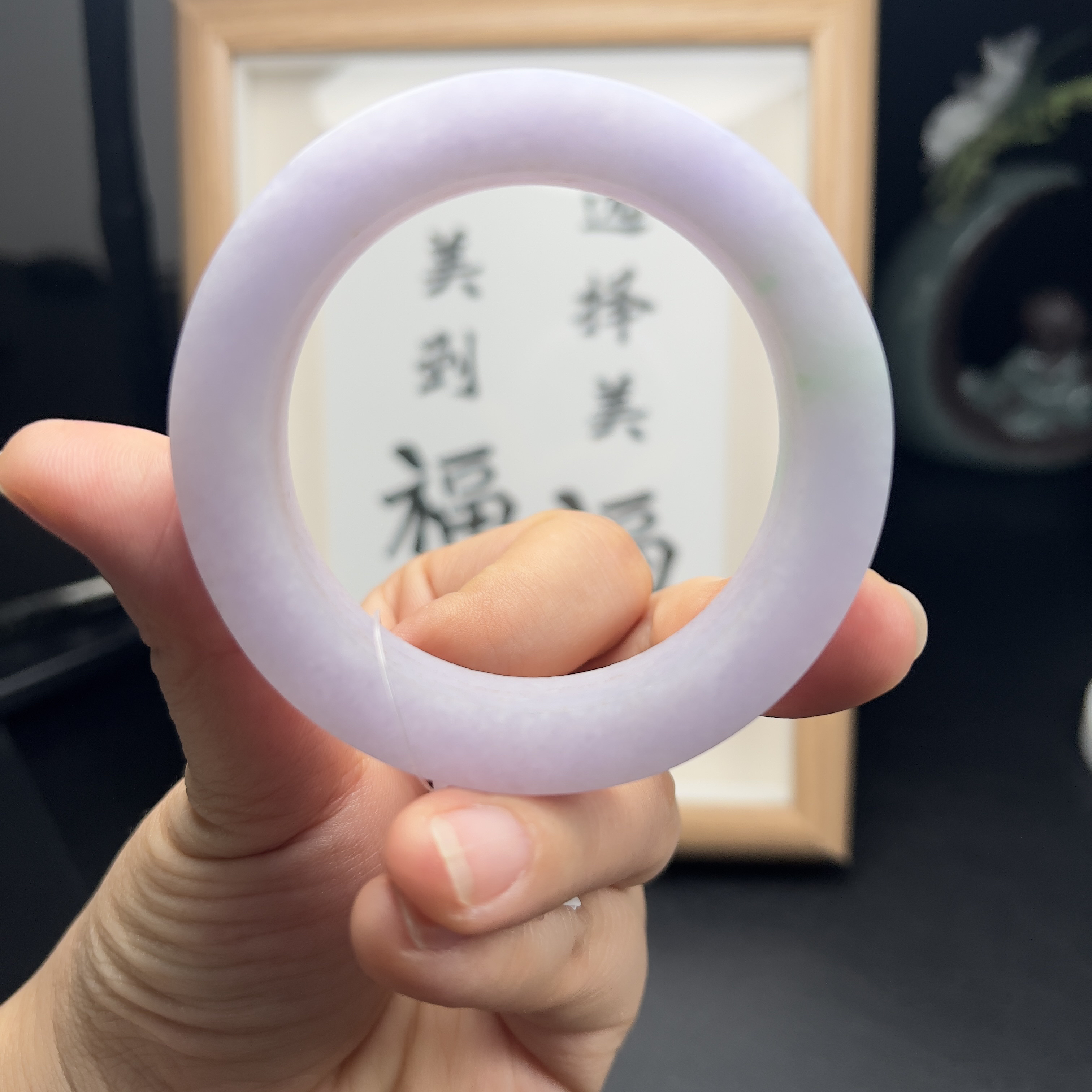 天然缅甸翡翠A货糯种满紫正圈未抛光定制玉手镯