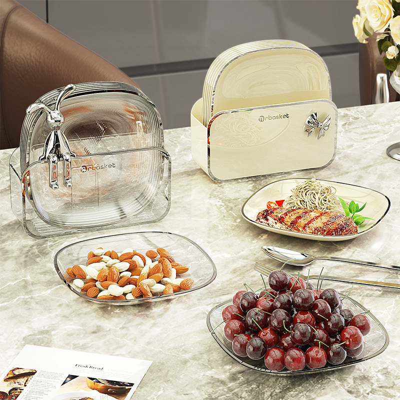 吐骨碟家用食品级高级精致小吃碟餐桌垃圾吐骨头渣收纳盘塑料骨碟