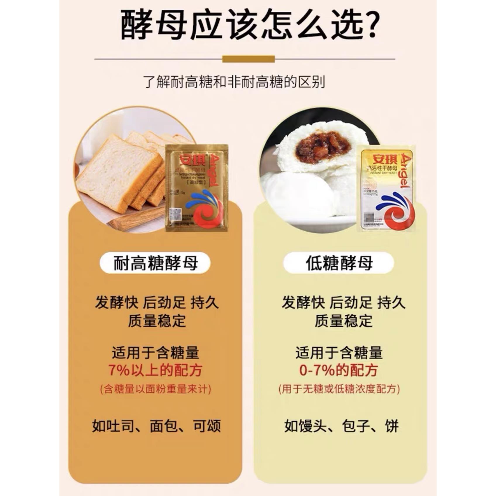 高活性干酵母即发酵母粉家用包子馒头烘焙面包发酵粉低糖高糖笋0g