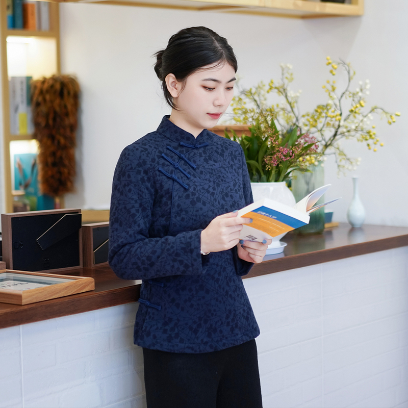 筠雅冬季新款唐装女中国风旗袍小袄夹棉保暖新中式盘扣棉衣24J472