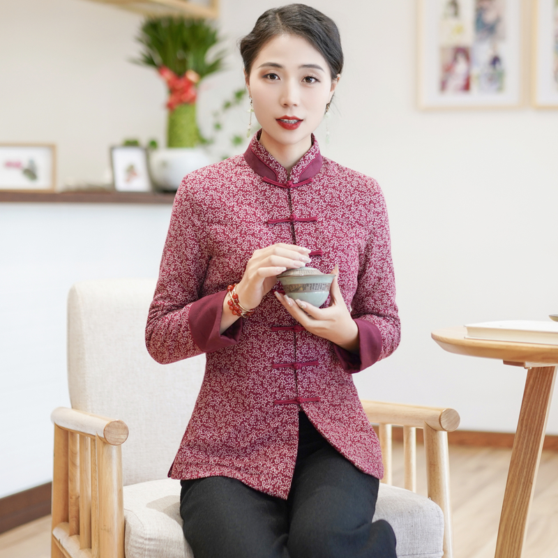 筠雅唐装女冬棉袄加厚保暖旗袍棉衣棉服改良茶服女中式女装23J727