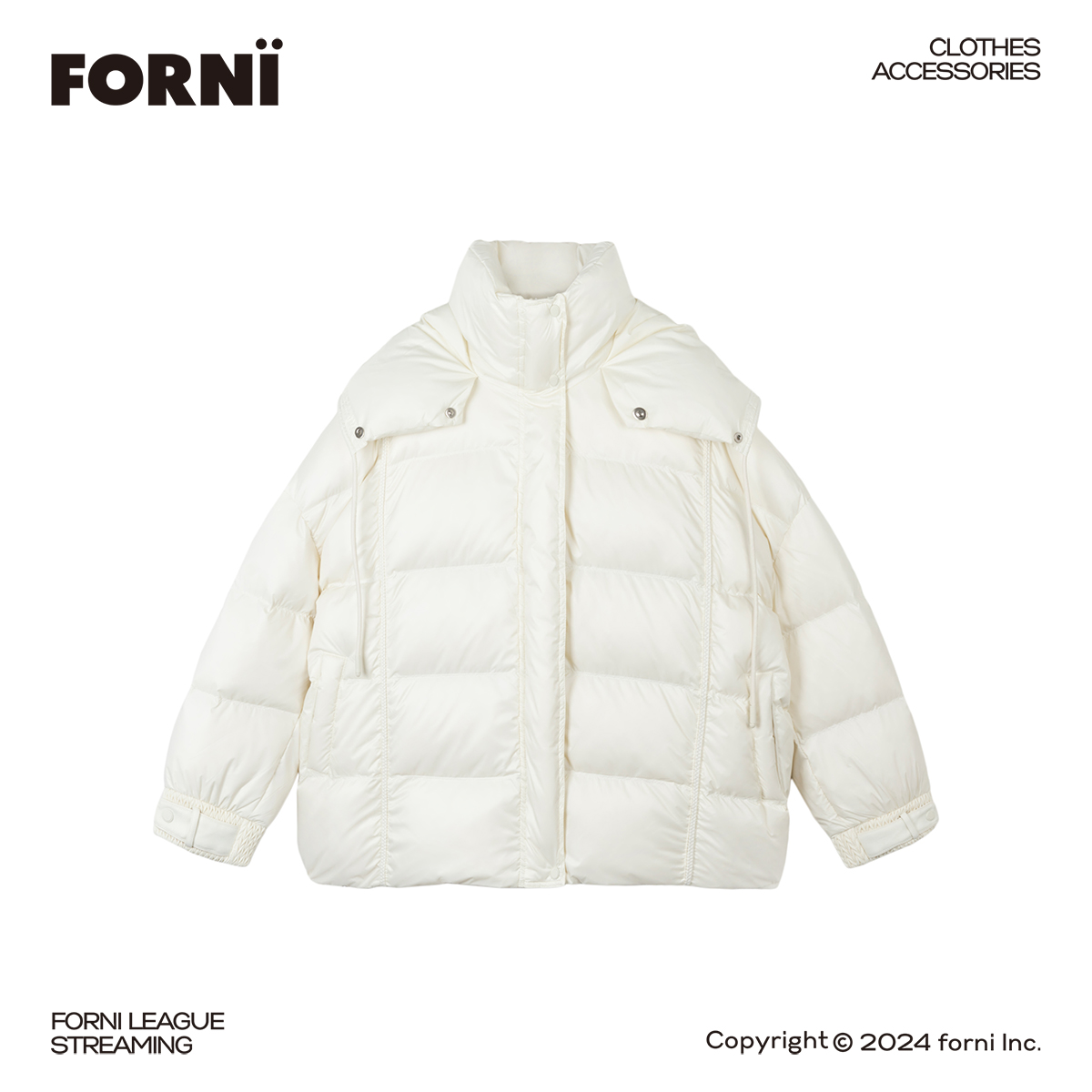 FORNI  CityWarm 90白鹅绒女款简约时尚宽松休闲短款羽绒服