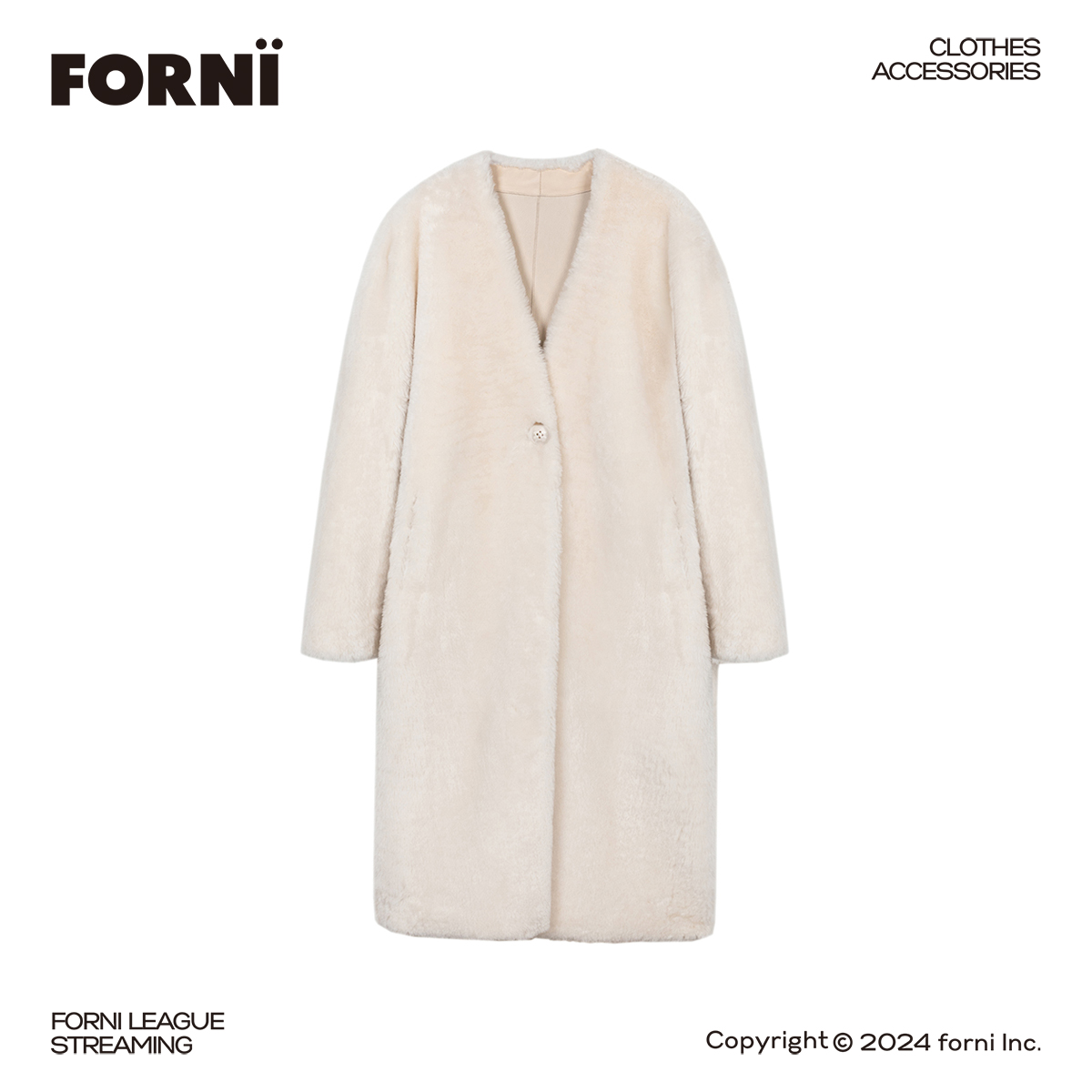 FORNI x YOYO 雪国列车  长款皮毛一体美丽奴无缝100羊皮高端