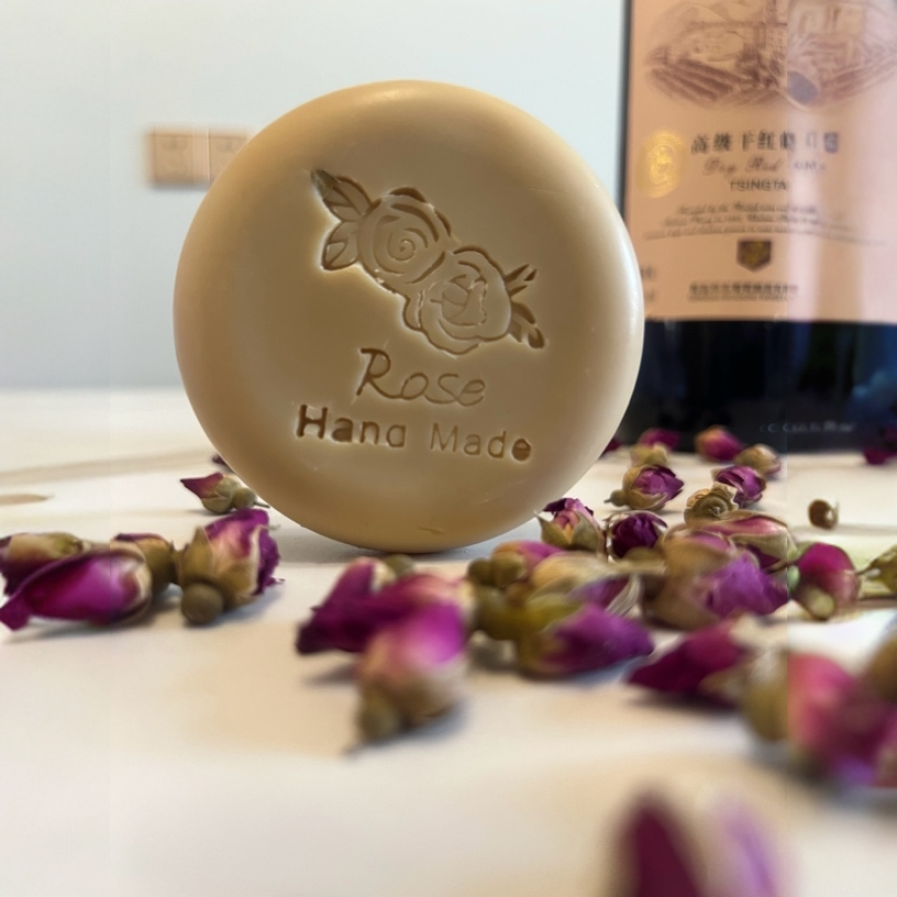 素千方玫瑰红酒 皂 老辈子 滋润手工洁面沐浴皂