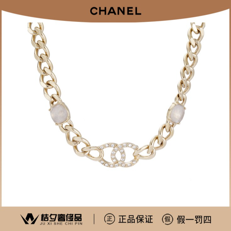 99新 Chanel/香奈儿 双c双边方糖钻chocker/公价8500/JLP011926