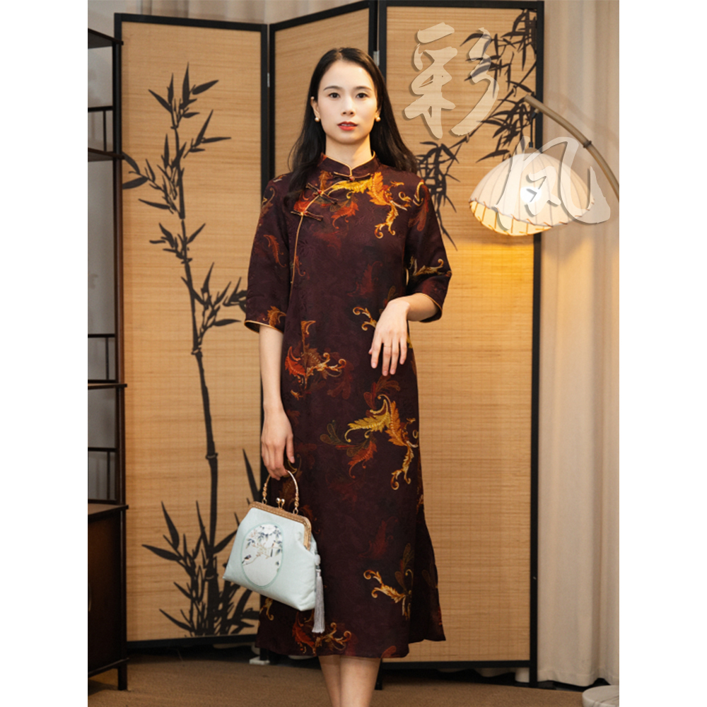 【彩凤】新中式国风夏季立领女装连衣裙