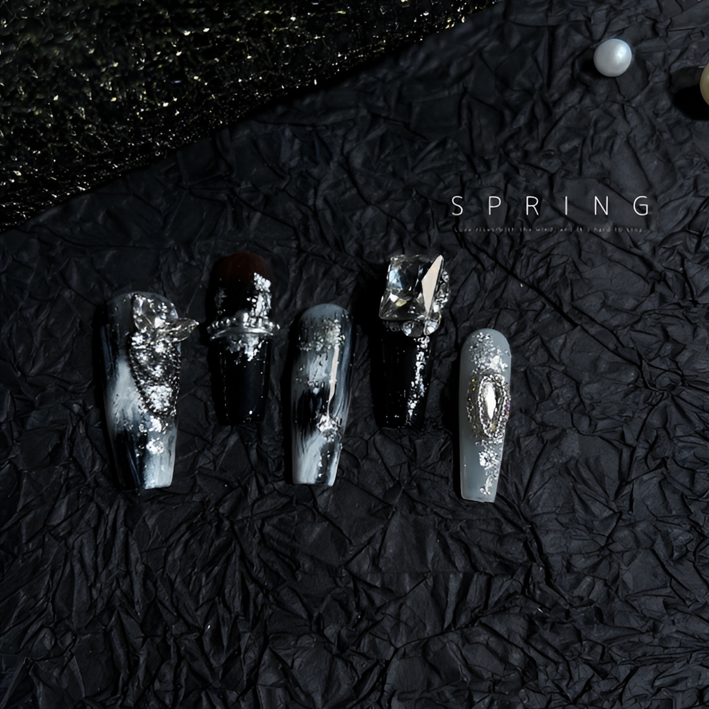 A4【余晖】晕染华子钻穿戴甲