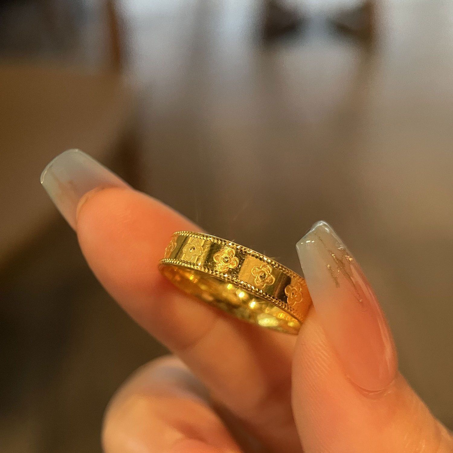 戒指 四叶草情侣戒指选圈口