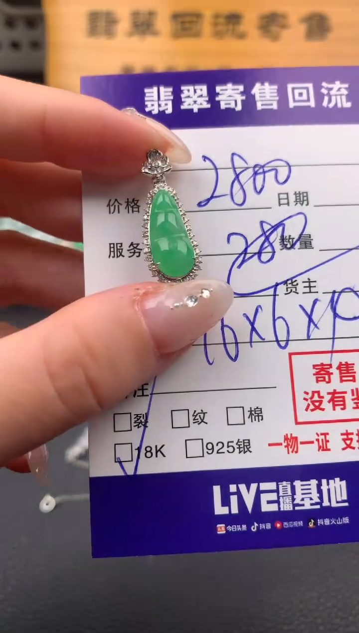 【闪购商品】翡翠颈饰18K金镶嵌20111108