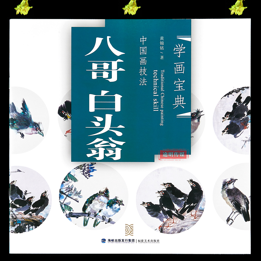 学画宝典八哥白头翁 画法步骤分解教程 国画花鸟画基础入门教程
