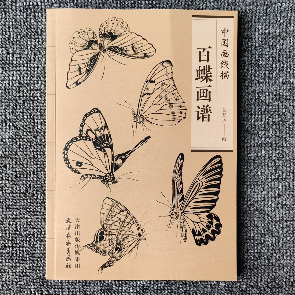 国画中国画百蝶线描国画白描蝴蝶基础临摹本 杨柳青美术