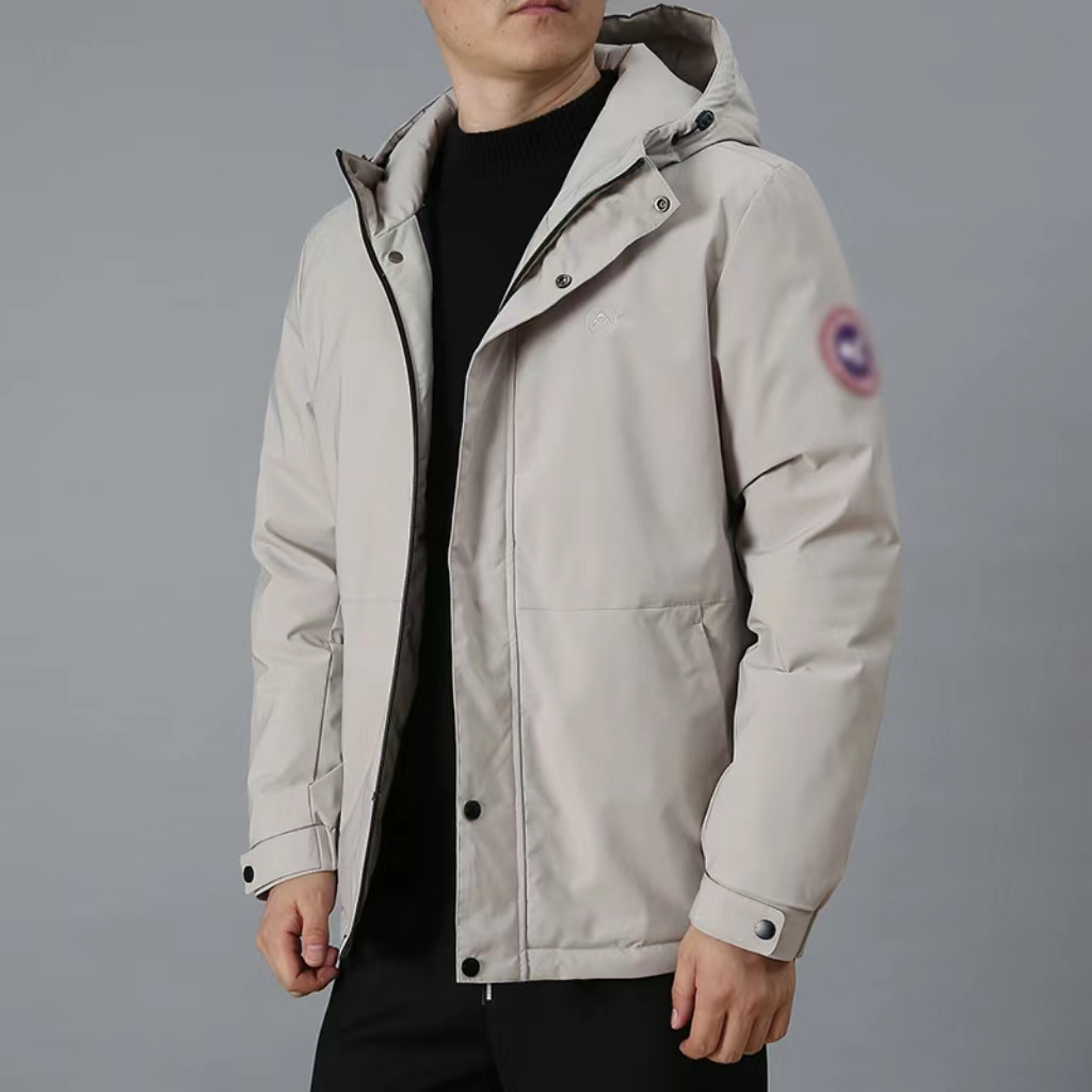 KPB轻薄羽绒服男2023冬季防寒保暖短款冬装白鸭绒连帽羽绒服外套