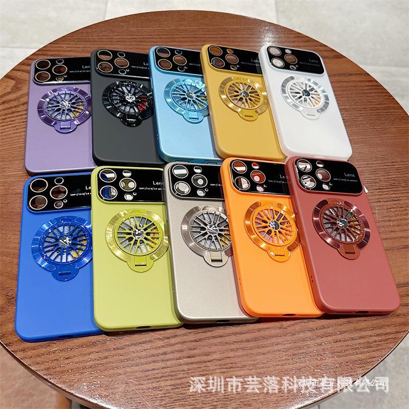 苹果15promax手机壳iPhone14磨砂13创意12防摔11指尖旋转陀螺支架