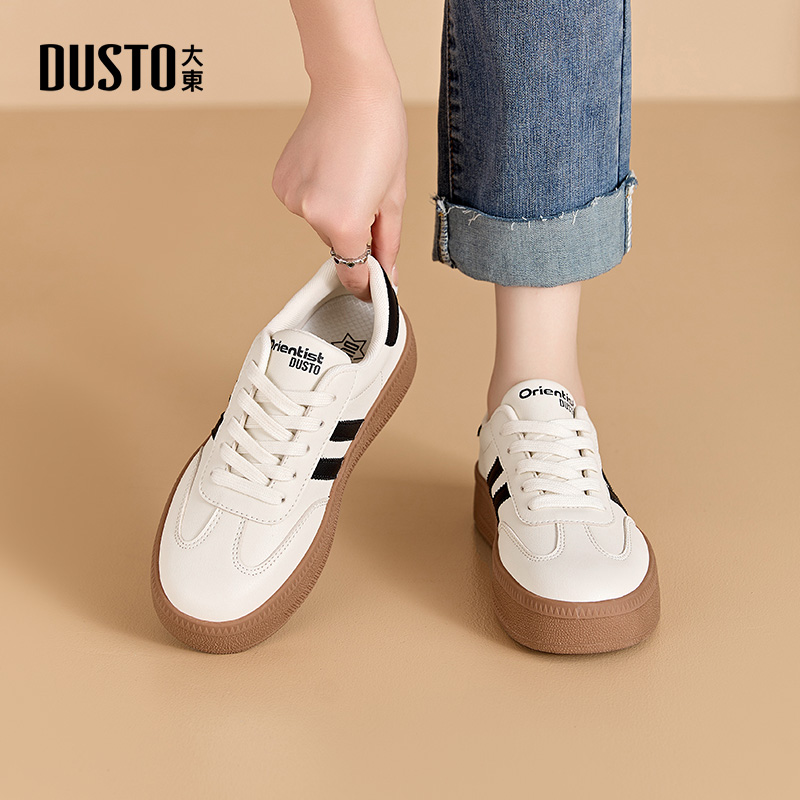 大东女鞋厚底板鞋小白鞋女2025年季秋款时尚外穿徳训鞋7561