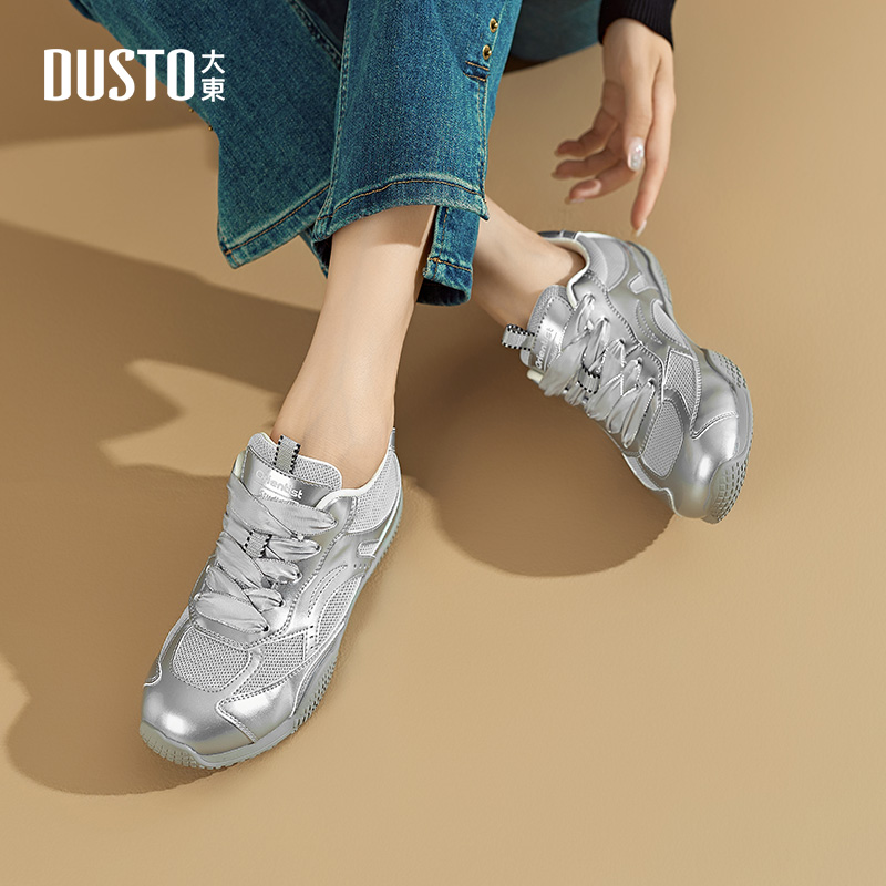 大东休闲运动鞋女款爆款2025秋新款网面透气ins百搭平底女鞋0355