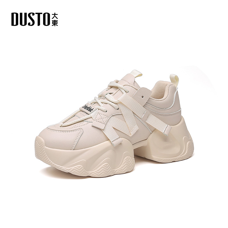 DUSTO/大东时尚休闲鞋女2025春季潮流百搭老爹鞋厚底增高女鞋0207