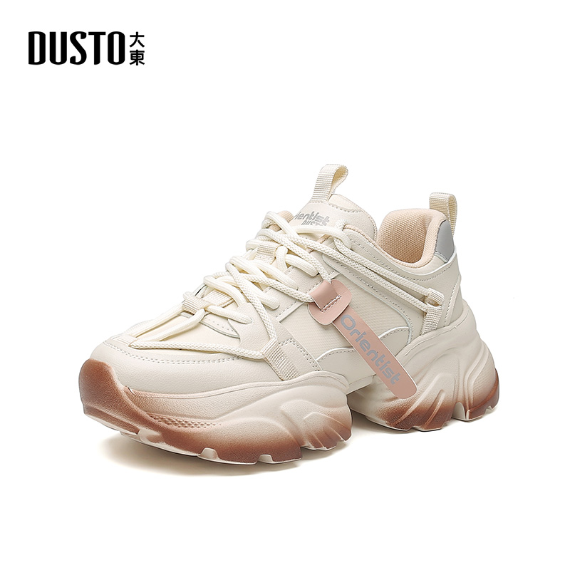 DUSTO/大东女鞋2025春季新款厚底老爹鞋潮流百搭休闲运动鞋女0325