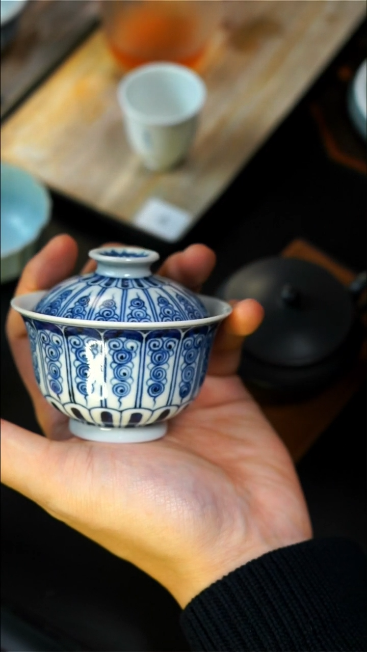【闪购商品】瓷宝相盖碗