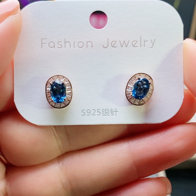 【闪购商品】托帕石耳饰银S925镶嵌