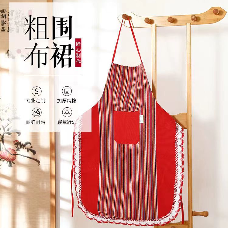 加厚老粗布围裙做饭家务厨房防污无袖男女防脏油污均码防油耐脏