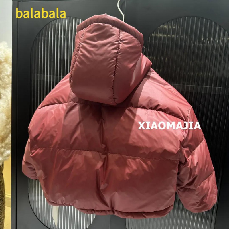 巴拉巴拉儿童白鸭绒时尚保暖潮流连帽洋气纯色男女童羽绒服【D-