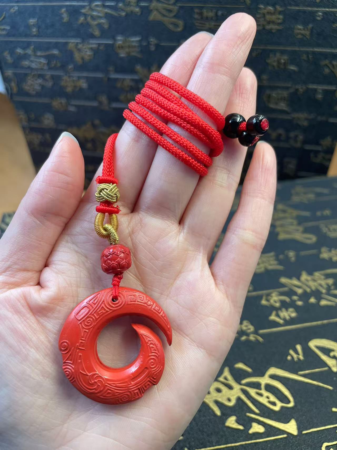 含辰砂工艺品【缘聚德珠宝】辰砂正品紫金砂时来运转脖挂男女同款