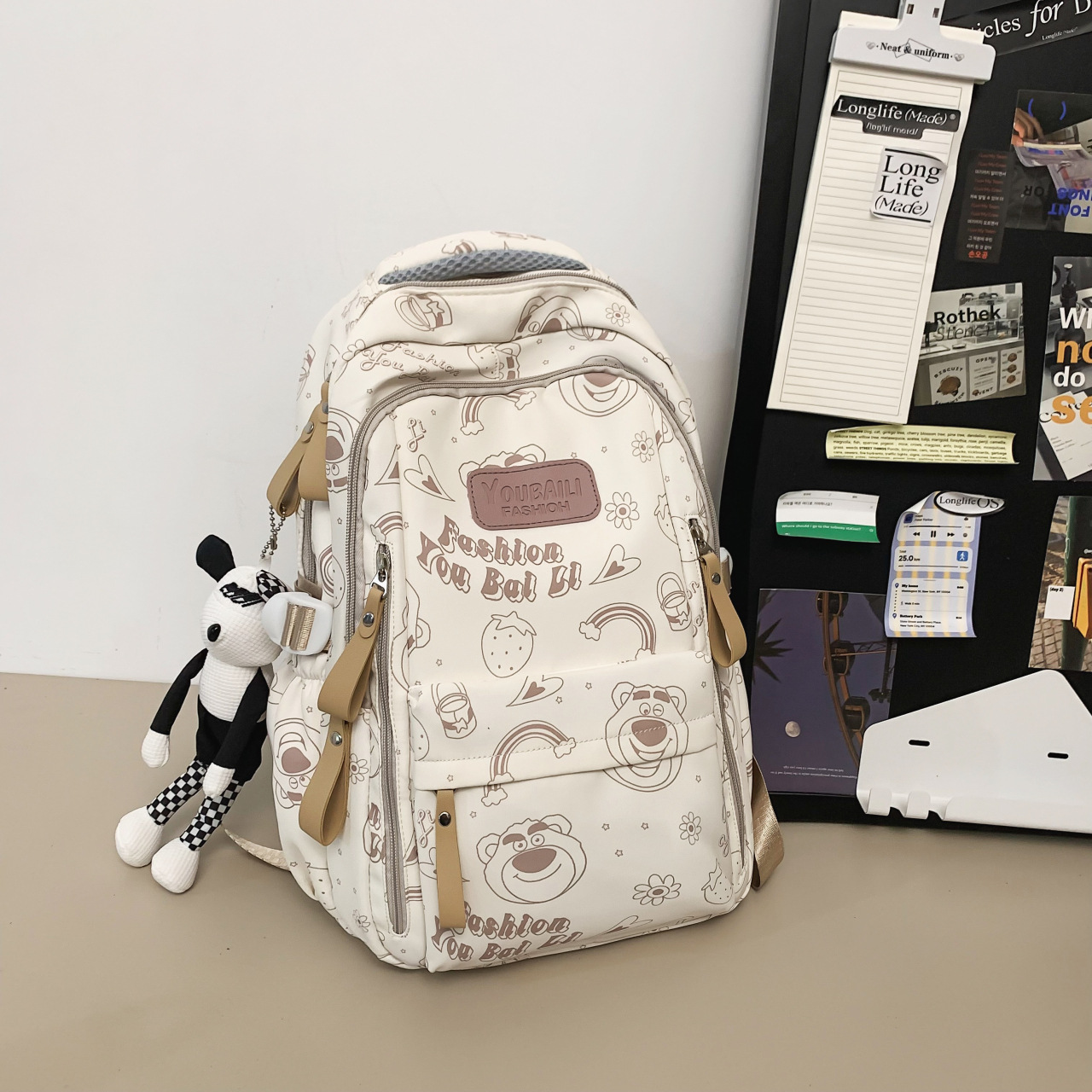 日系原宿书包男初中生大容量旅行双肩包女大学生校园高中生背包潮