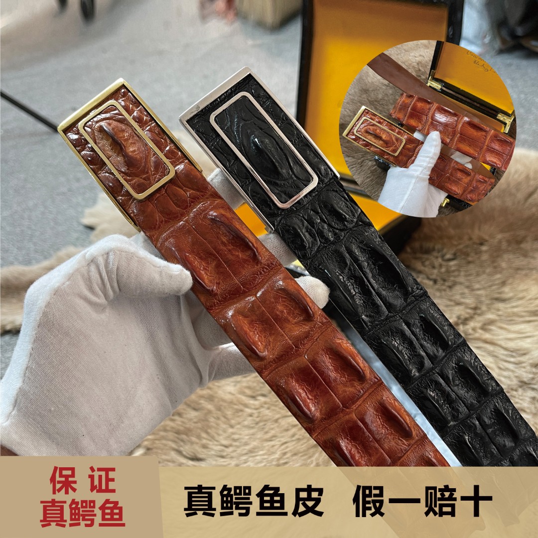 鳄鱼皮原汁原味皮带男士必备款