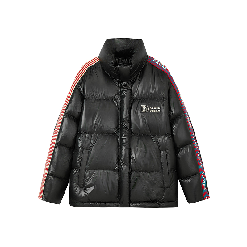 【尚雅专属】美式撞色织带羽绒服时尚宽松加厚外套女X10AYS8764