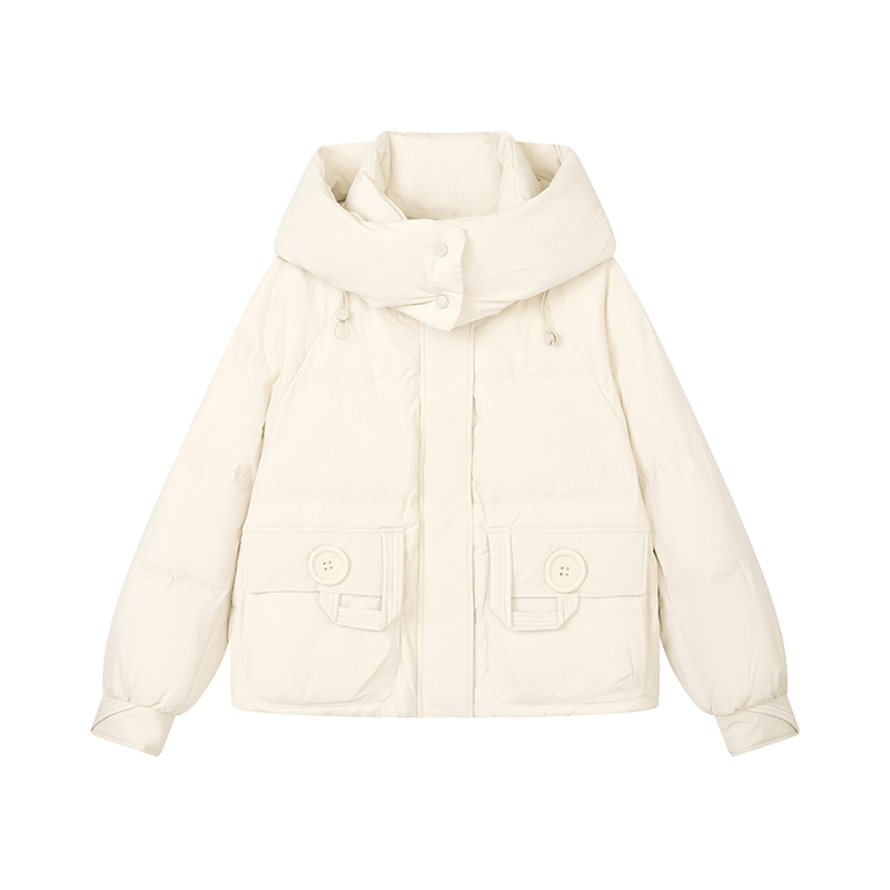 【诗语推荐】设计感百搭短款羽绒服加厚白鸭绒外套X10BYS8663