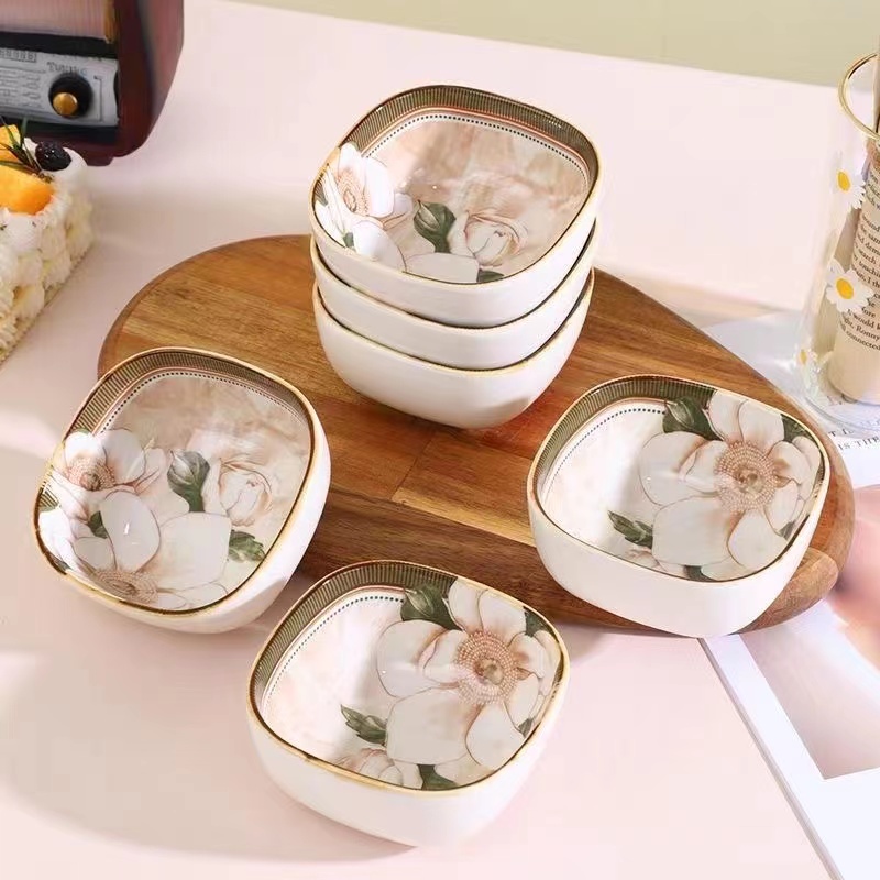 山茶花味碟4个家用小碟子餐具创意日式欧式