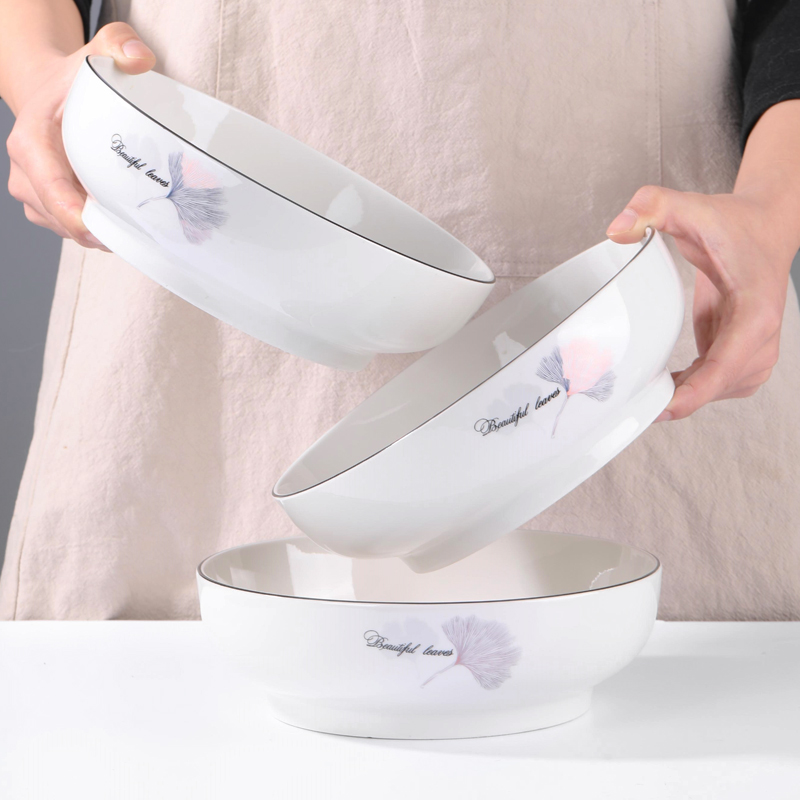 纯白大汤碗家用特大号汤盆创意酸菜鱼碗大盆大码面碗餐具陶瓷大碗